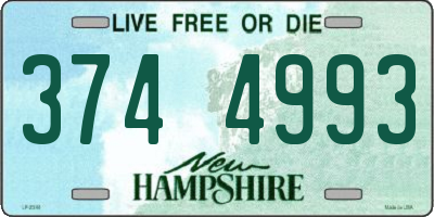 NH license plate 3744993