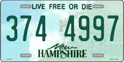NH license plate 3744997