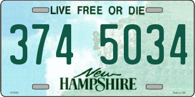 NH license plate 3745034