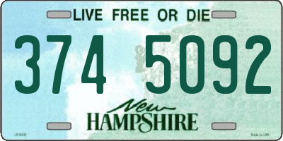 NH license plate 3745092