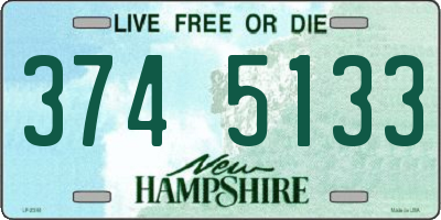 NH license plate 3745133
