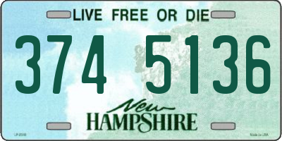 NH license plate 3745136
