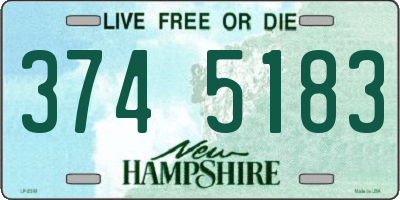 NH license plate 3745183