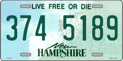 NH license plate 3745189