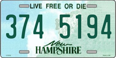 NH license plate 3745194