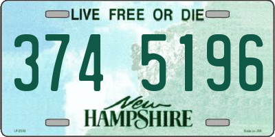 NH license plate 3745196