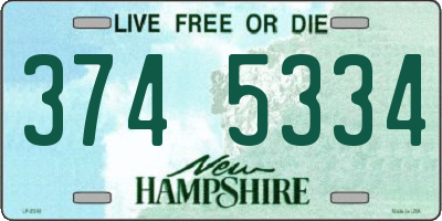 NH license plate 3745334