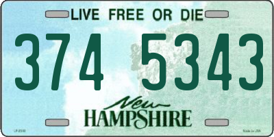 NH license plate 3745343