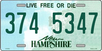 NH license plate 3745347