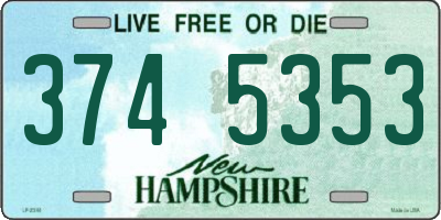 NH license plate 3745353