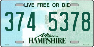 NH license plate 3745378