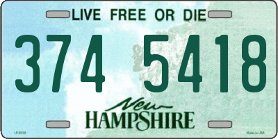 NH license plate 3745418
