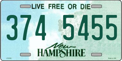 NH license plate 3745455