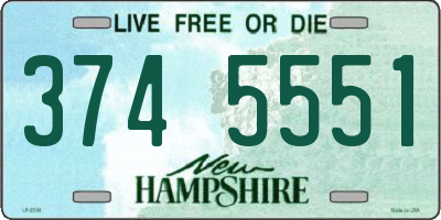 NH license plate 3745551