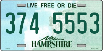 NH license plate 3745553