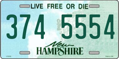 NH license plate 3745554