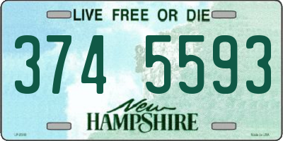 NH license plate 3745593