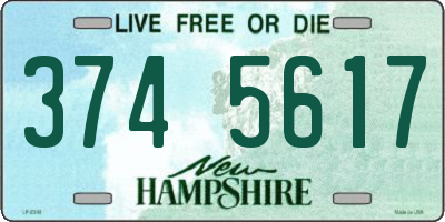 NH license plate 3745617