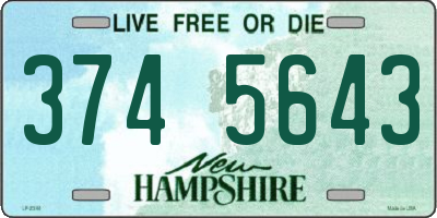 NH license plate 3745643