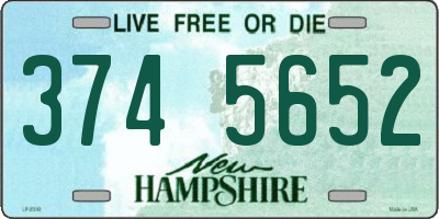 NH license plate 3745652