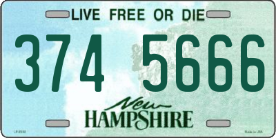 NH license plate 3745666