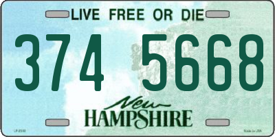 NH license plate 3745668