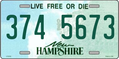 NH license plate 3745673