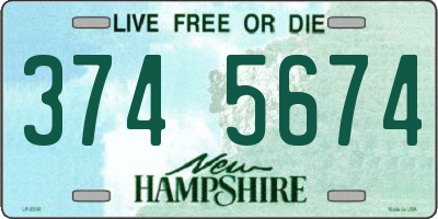 NH license plate 3745674