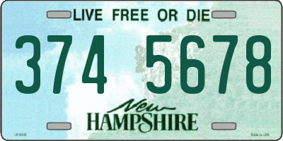 NH license plate 3745678