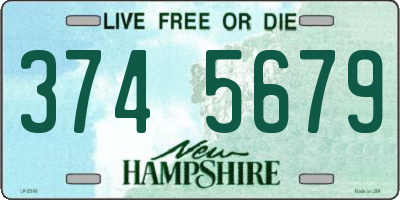 NH license plate 3745679