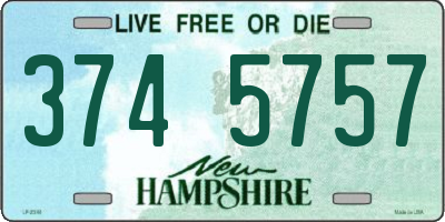 NH license plate 3745757