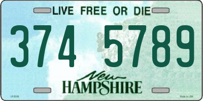 NH license plate 3745789