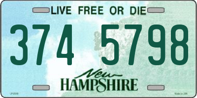 NH license plate 3745798