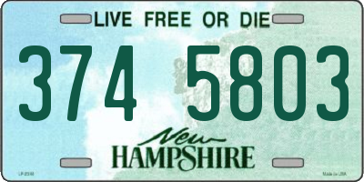 NH license plate 3745803
