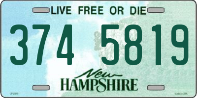 NH license plate 3745819