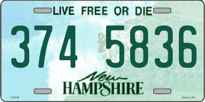 NH license plate 3745836