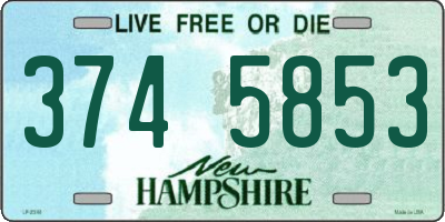 NH license plate 3745853