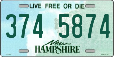 NH license plate 3745874