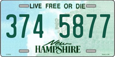 NH license plate 3745877
