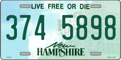 NH license plate 3745898