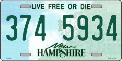 NH license plate 3745934
