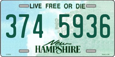 NH license plate 3745936