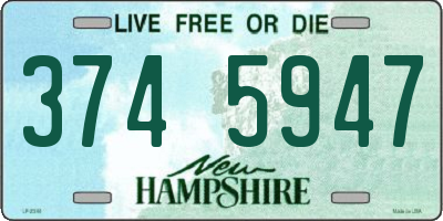 NH license plate 3745947