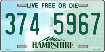 NH license plate 3745967