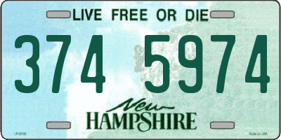 NH license plate 3745974