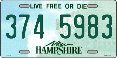 NH license plate 3745983