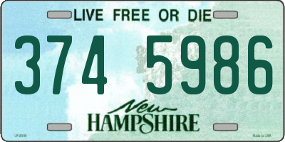 NH license plate 3745986