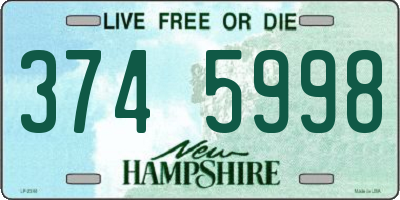 NH license plate 3745998
