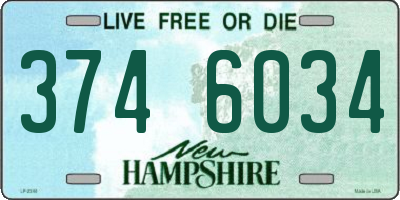 NH license plate 3746034