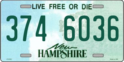 NH license plate 3746036